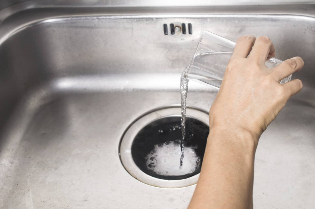 Vinegar in the sink.