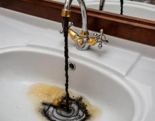 Black water in your faucet needs attention.