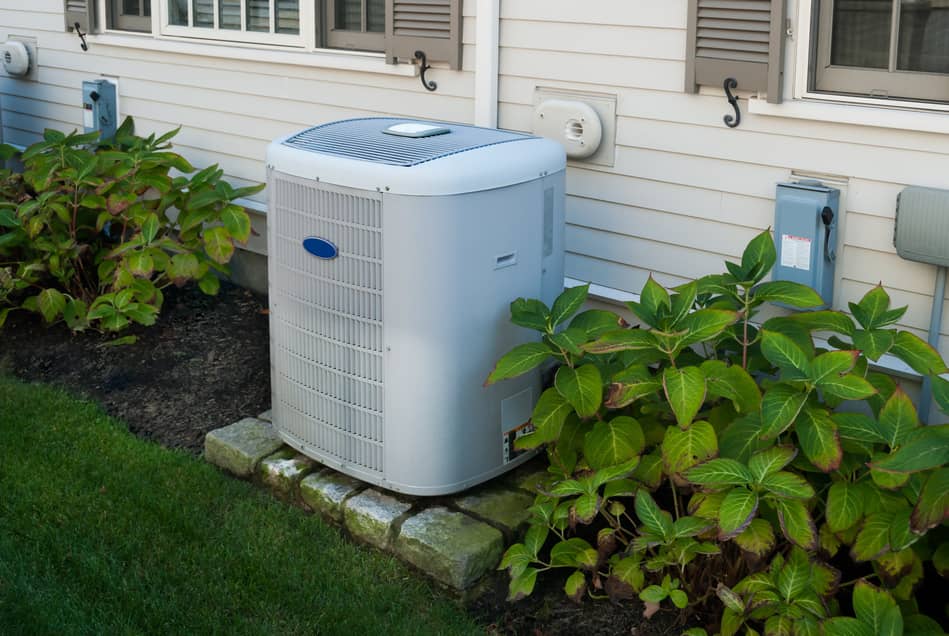 Outside air handler pushed out hot air that is taken in and dehumidified by your air conditioner. 